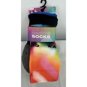 Crock Socks Size Adult‎ Medium Crew Style. Multi Color New Set Of 3 Pair